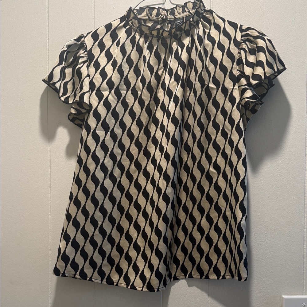 Elegant Black and Cream Women's Blouse